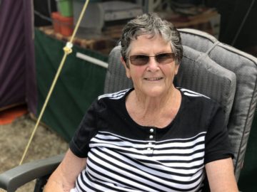 Jocelyn Robertson camping at Tahuna Beach Holiday Park
